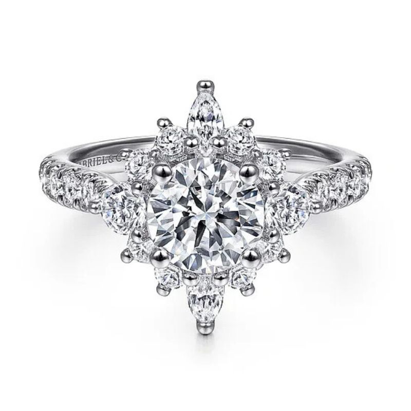 Unique Halo Style Diamond Engagement Ring Semi-Mount Harris Jeweler Troy, OH