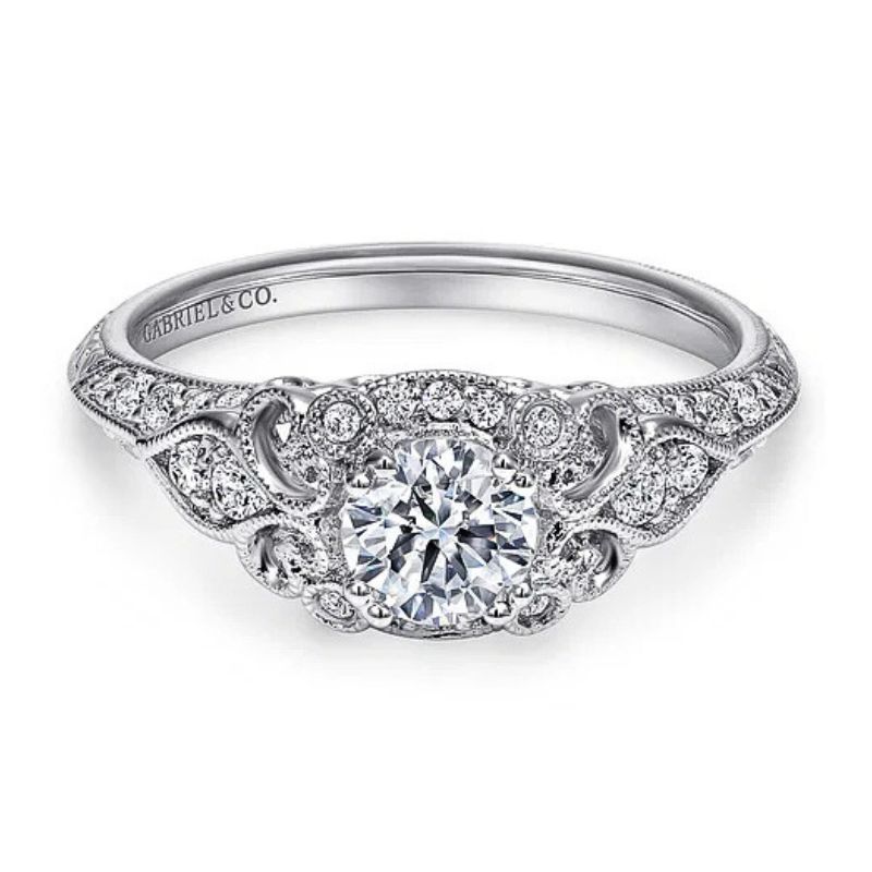 Vintage Style Diamond Engagement Ring Semi-Mount Harris Jeweler Troy, OH