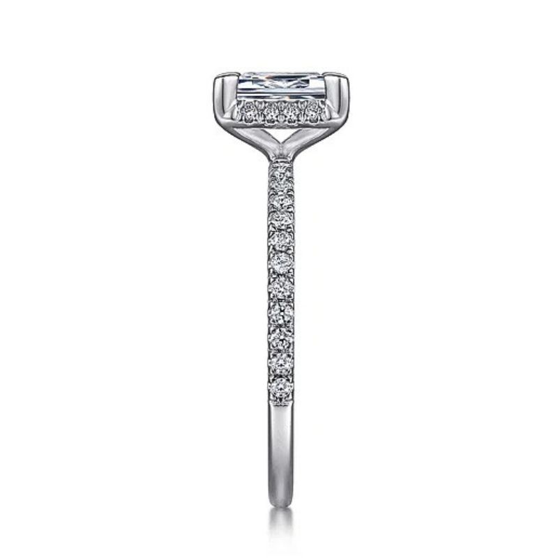 Emerald Cut Diamond Halo Semi-Mount Engagement Ring Image 2 Harris Jeweler Troy, OH