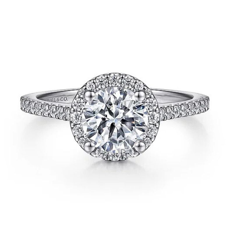 Round Halo Diamond Engagement Ring Semi-Mount Harris Jeweler Troy, OH