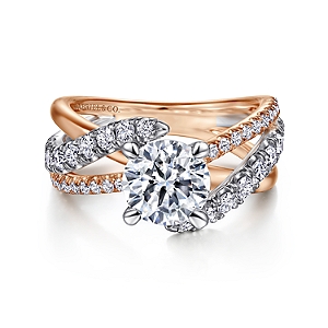 Bypass Style Two-Stone Engagement Ring Semi-Mount Harris Jeweler Troy, OH