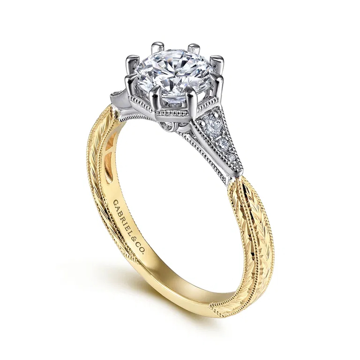 GAB&CO Two-Tone & Yellow Gold & White Gold Semi-Mount Engagement Rings Image 2 Harris Jeweler Troy, OH
