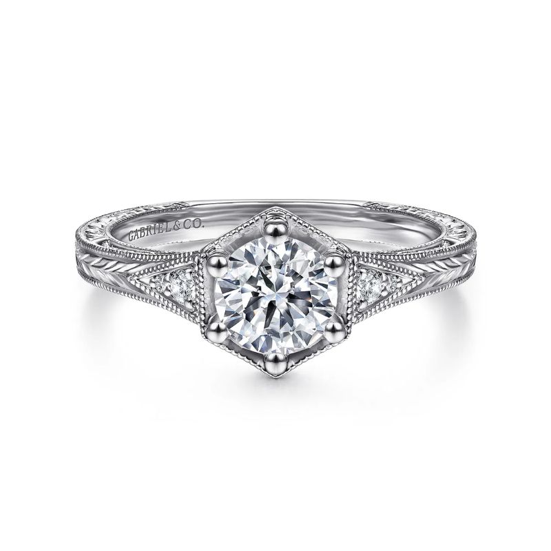 GAB&CO 14K White Gold Semi-Mount Engagement Rings Harris Jeweler Troy, OH