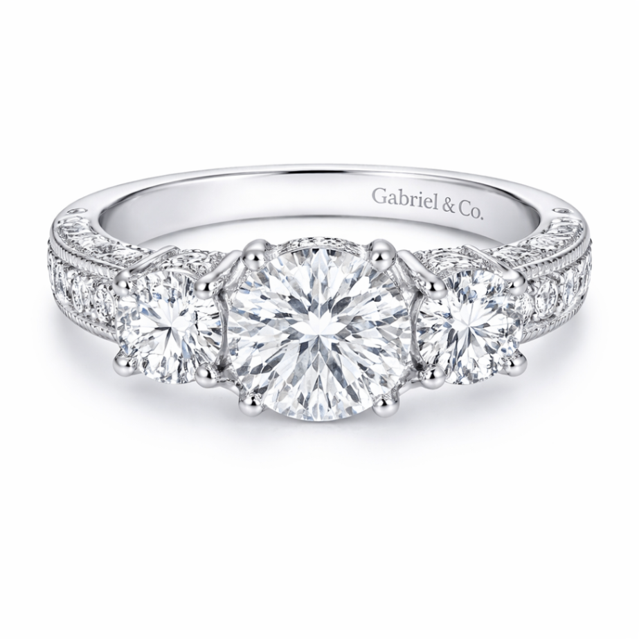 GAB&CO 14K White Gold Semi-Mount Engagement Rings Harris Jeweler Troy, OH