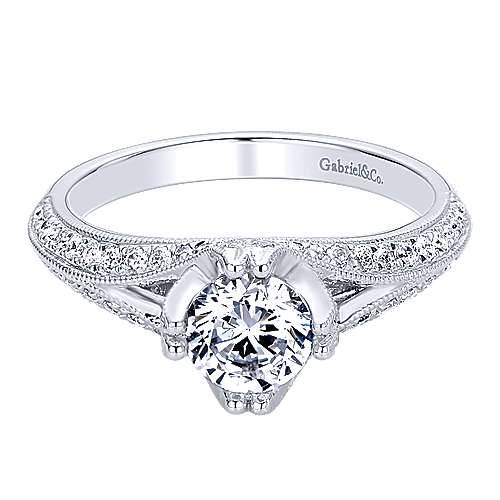 GAB&CO 14K White Gold Semi-Mount Engagement Rings Harris Jeweler Troy, OH