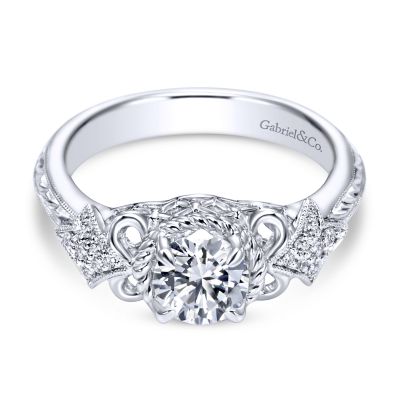 GAB&CO 14K White Gold Semi-Mount Engagement Rings Harris Jeweler Troy, OH