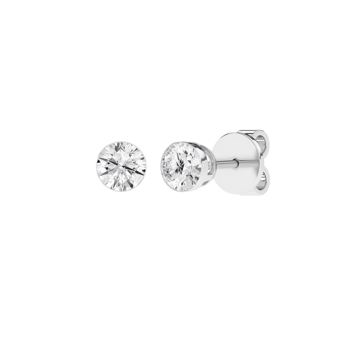 1CTW Lab-Grown Bezel Stud Earrings Harris Jeweler Troy, OH