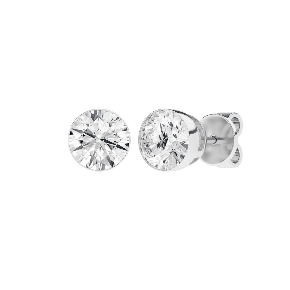 3CTW Lab-Grown Diamond Bezel Stud Earrings Harris Jeweler Troy, OH
