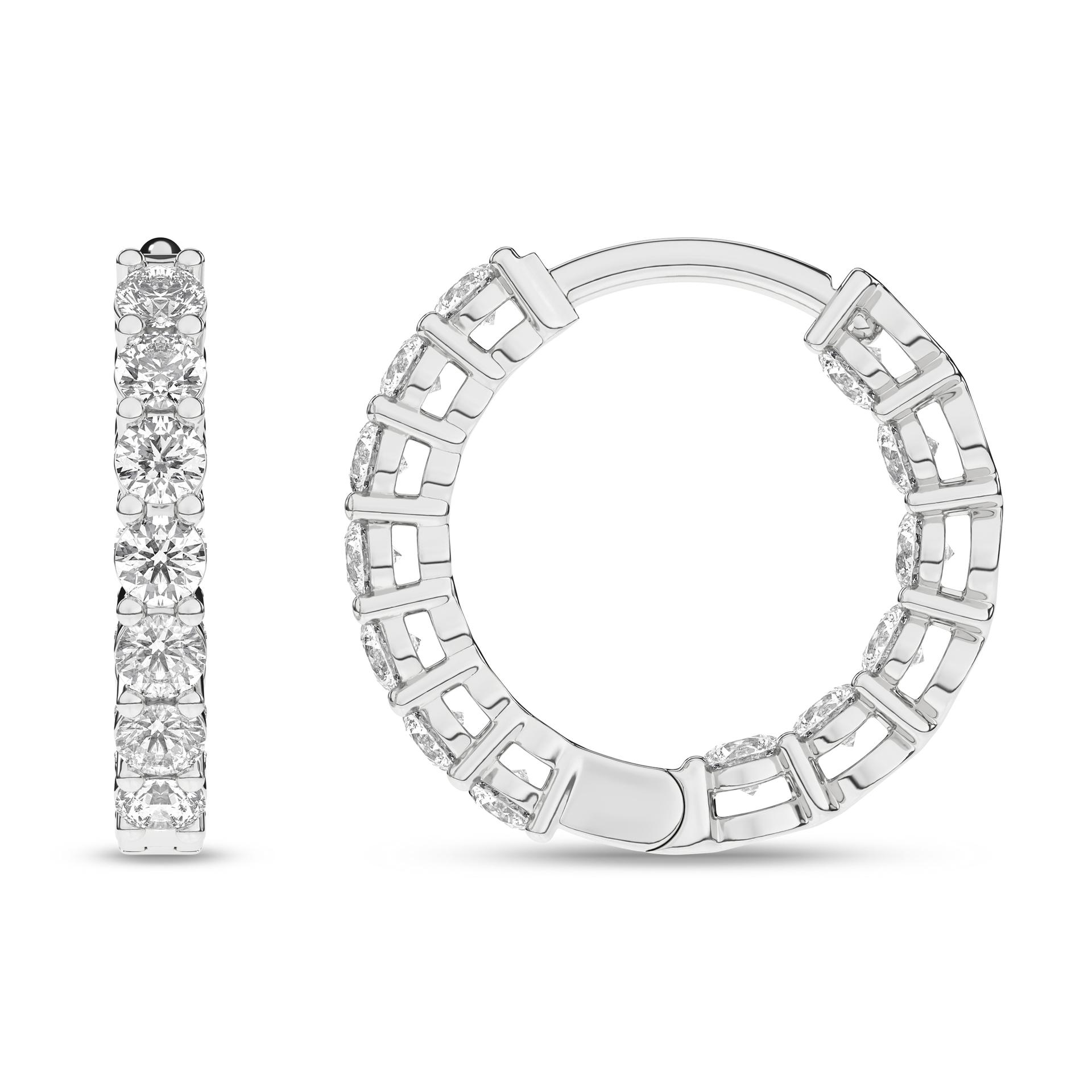 1CTW Lab-Grown Inside/Outside Diamond Hoop Earrings Harris Jeweler Troy, OH