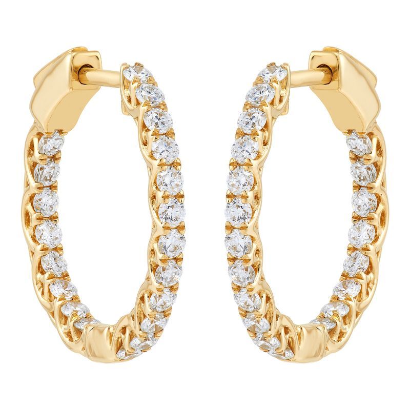 1CTW Inside/Outside Lab-Grown Diamond Hoop Earrings Harris Jeweler Troy, OH