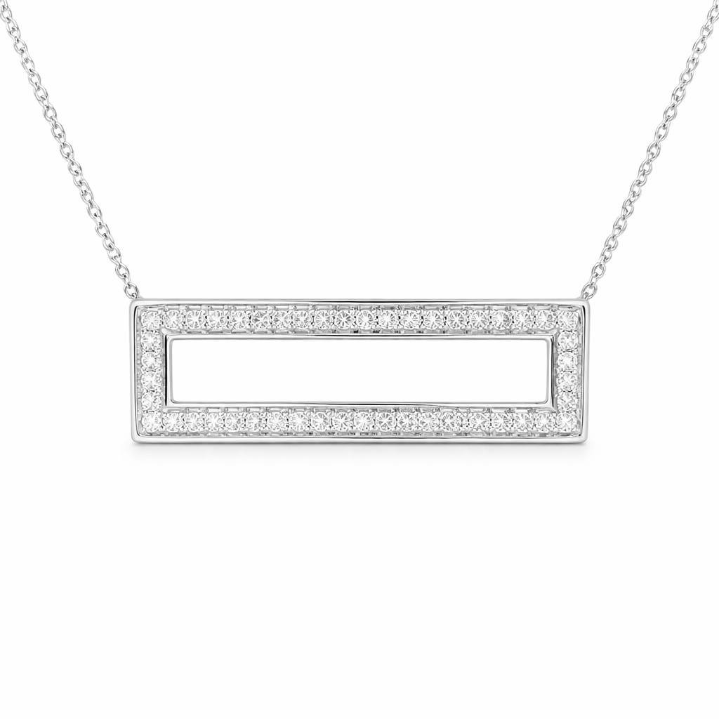 Diamond Rectangle Bar Necklace Harris Jeweler Troy, OH