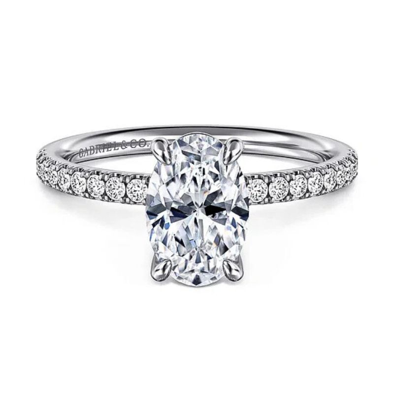 Gabriel & Co Oval Diamond Semi-Mount Engagement Ring Image 2 Harris Jeweler Troy, OH