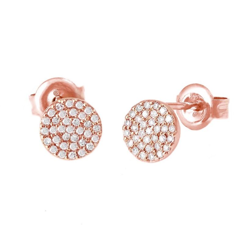 Pave Diamond Disc Earrings Harris Jeweler Troy, OH