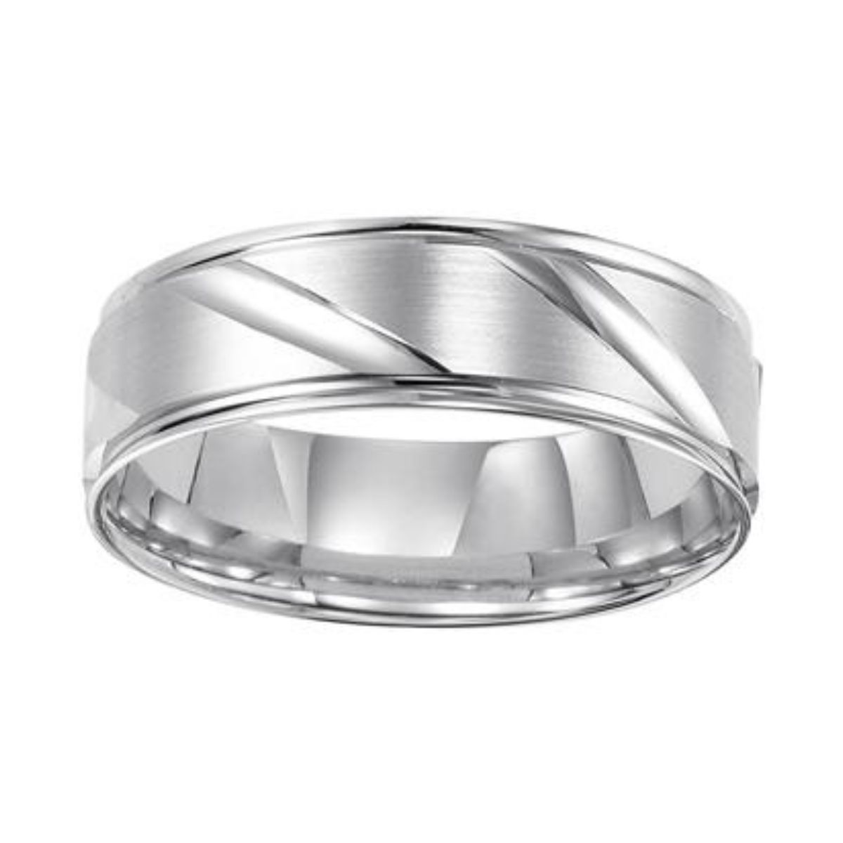 GOLDMA 14K White Gold Gold Men's Wedding Band Harris Jeweler Troy, OH