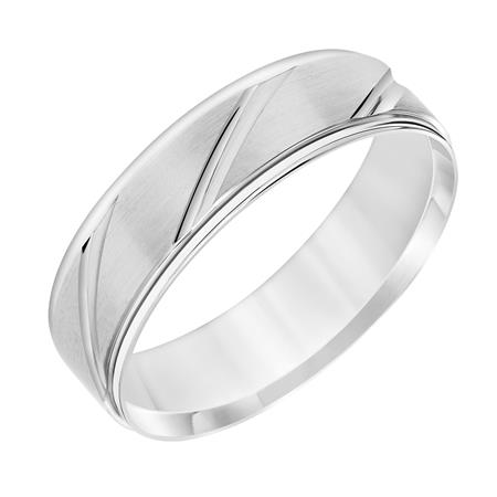 GOLDMA 14K White Gold Gold Men's Wedding Band Harris Jeweler Troy, OH