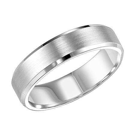 GOLDMA 14K White Gold Gold Men's Wedding Band Image 2 Harris Jeweler Troy, OH