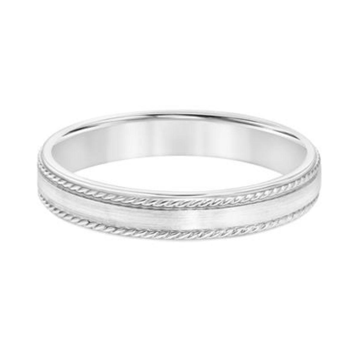 GOLDMA 14K White Gold Gold Men's Wedding Band Image 2 Harris Jeweler Troy, OH