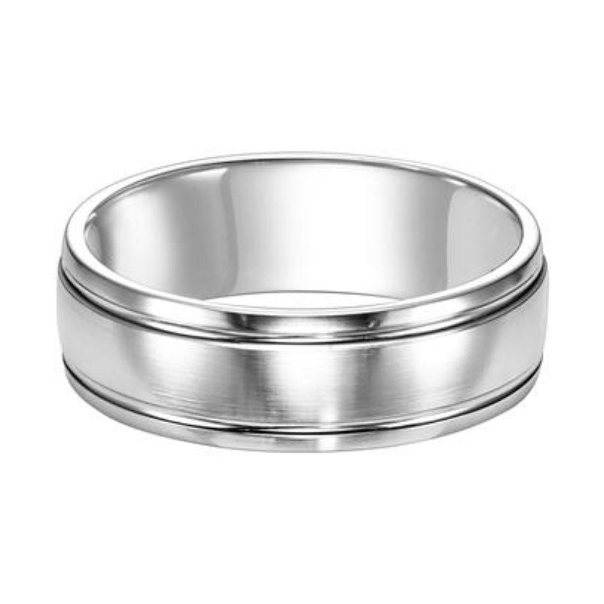 GOLDMA 14K White Gold Gold Men's Wedding Band Harris Jeweler Troy, OH