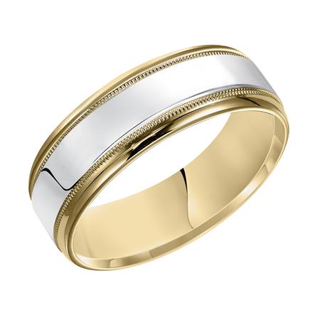Gold Men's Wedding Band Image 2 Harris Jeweler Troy, OH