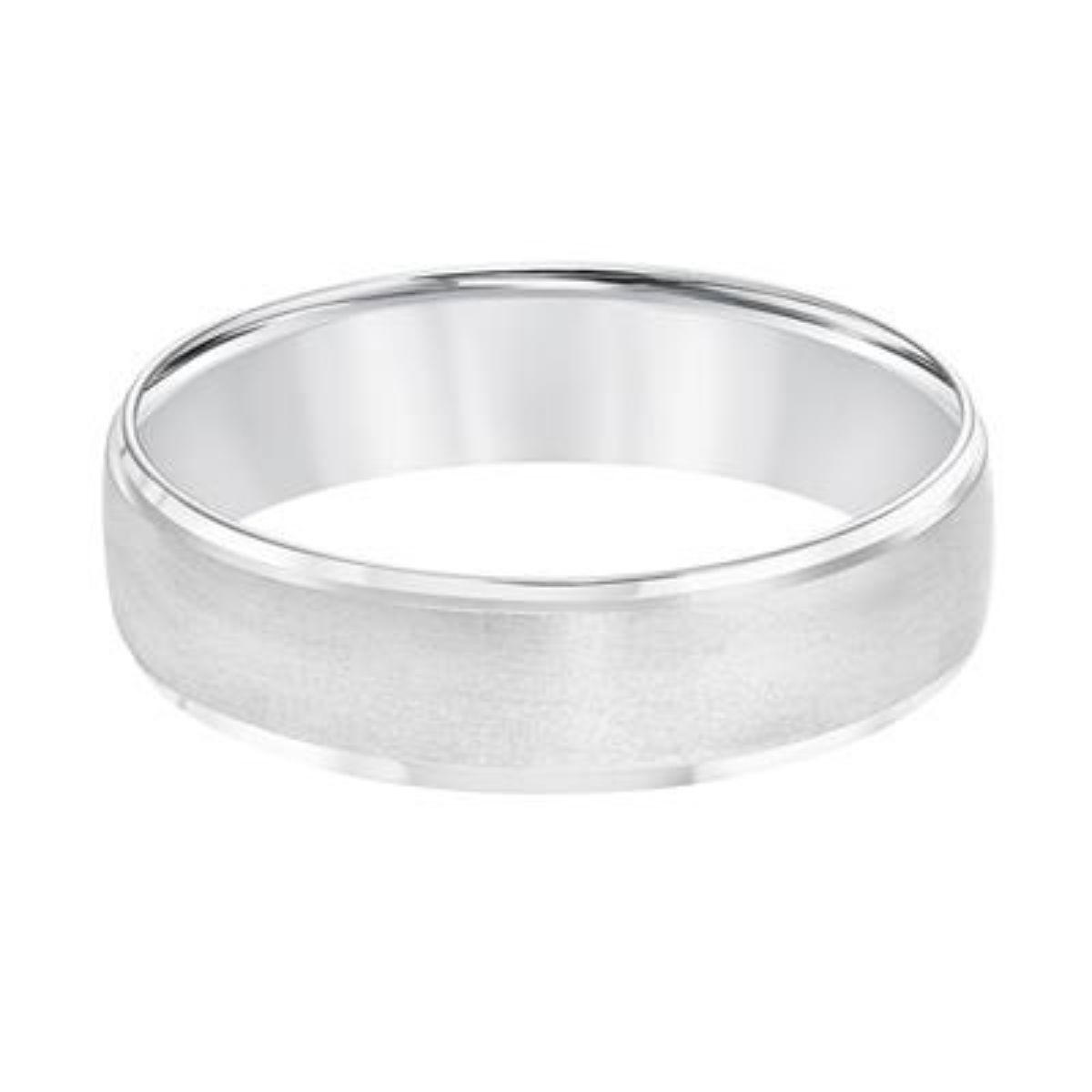 GOLDMA 14K White Gold Gold Men's Wedding Band Image 2 Harris Jeweler Troy, OH