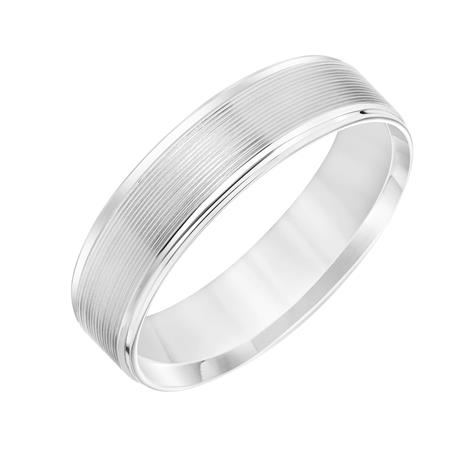 GOLDMA 14K White Gold Gold Men's Wedding Band Image 2 Harris Jeweler Troy, OH