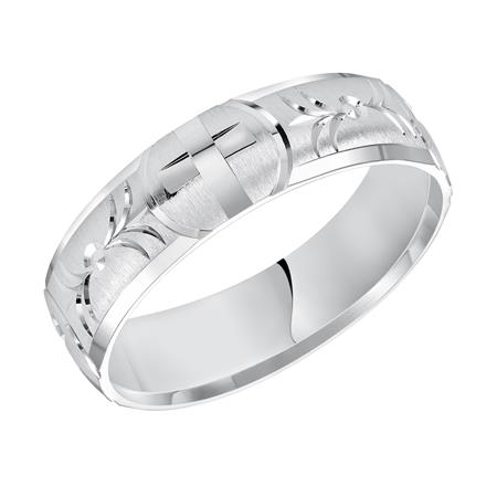 GOLDMA 14K White Gold Gold Men's Wedding Band Harris Jeweler Troy, OH