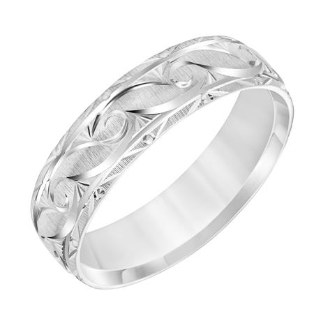 GOLDMA 14K White Gold Gold Men's Wedding Band Harris Jeweler Troy, OH