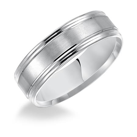 GOLDMA 14K White Gold Gold Men's Wedding Band Harris Jeweler Troy, OH