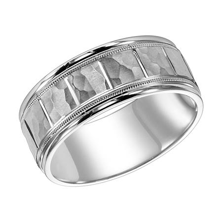 GOLDMA 14K White Gold Gold Men's Wedding Band Harris Jeweler Troy, OH