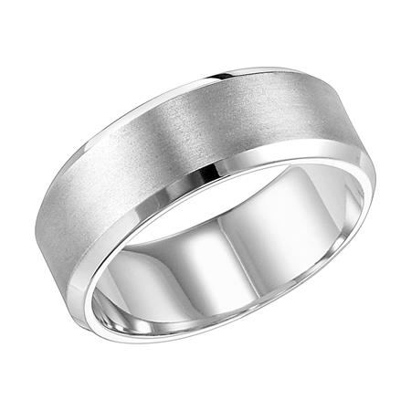 GOLDMA 14K White Gold Gold Men's Wedding Band Image 2 Harris Jeweler Troy, OH