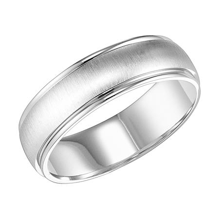 GOLDMA 14K White Gold Gold Men's Wedding Band Image 2 Harris Jeweler Troy, OH