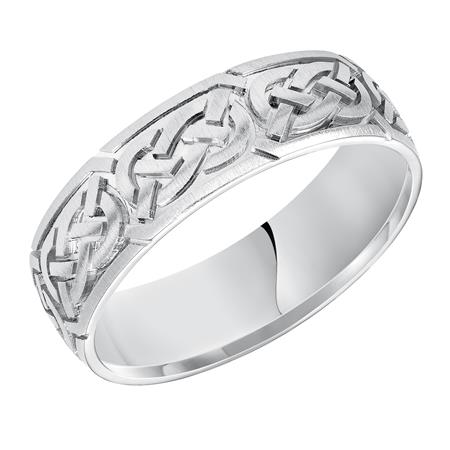 GOLDMA 14K White Gold Gold Men's Wedding Band Image 2 Harris Jeweler Troy, OH