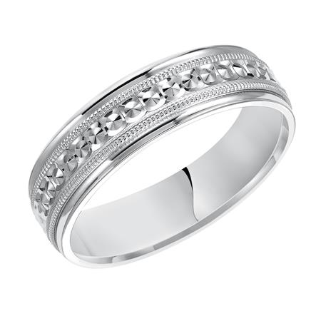 GOLDMA 14K White Gold Gold Men's Wedding Band Harris Jeweler Troy, OH