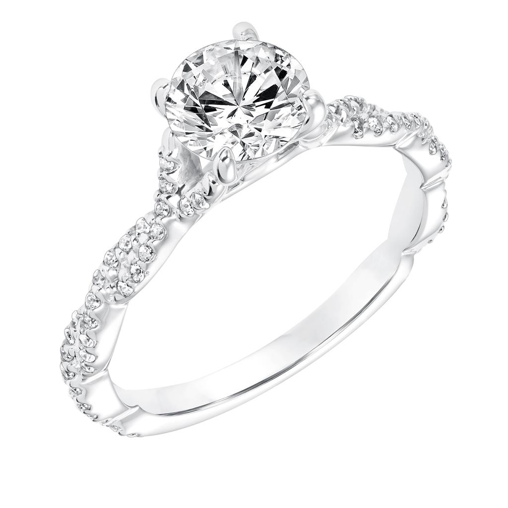 GOLDMA 14K White Gold Semi-Mount Engagement Rings Image 3 Harris Jeweler Troy, OH