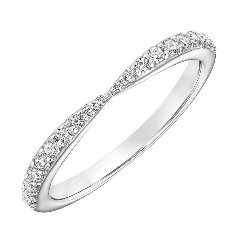 Diamond Wedding Band With a Pinched Shank Image 2 Harris Jeweler Troy, OH