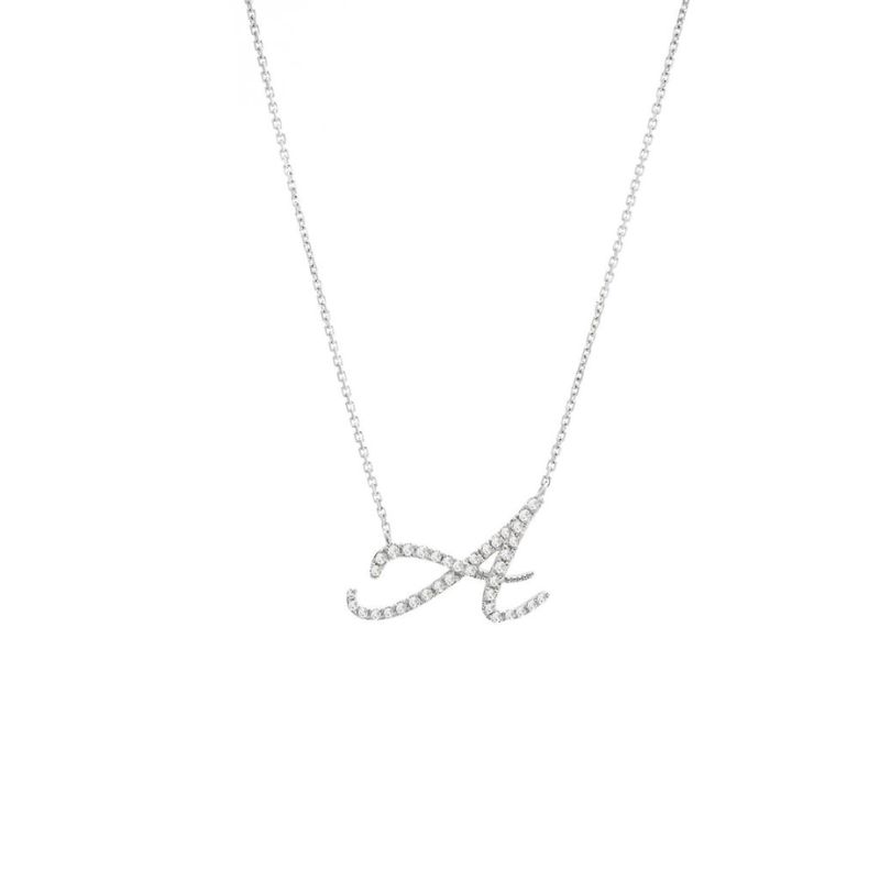 Letter "A" Script Diamond Initial Necklace Harris Jeweler Troy, OH