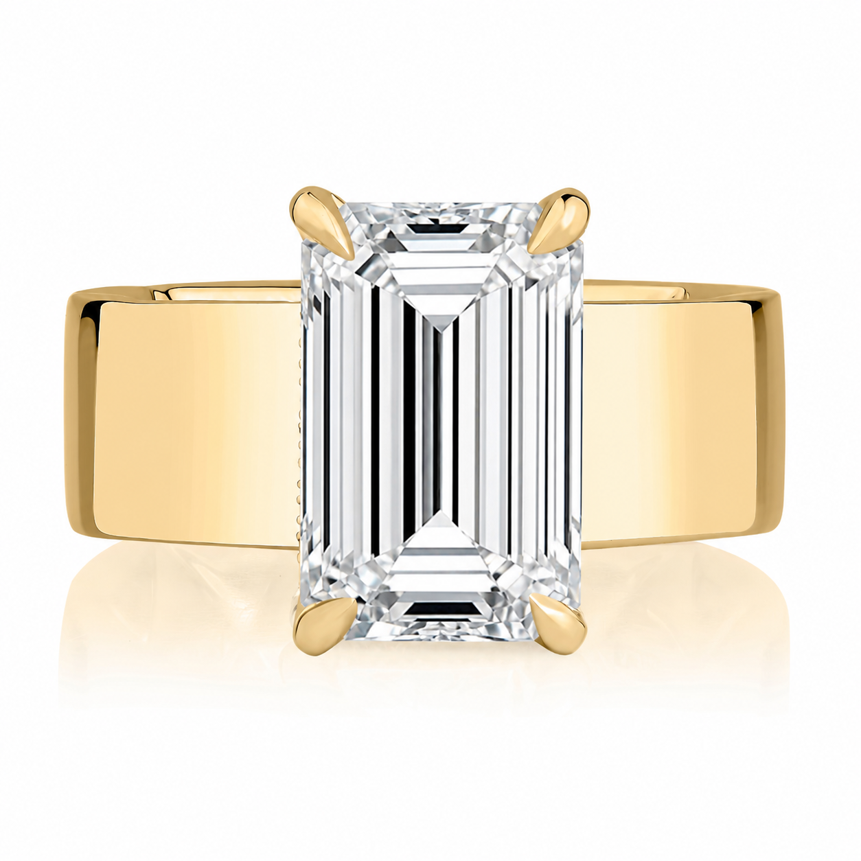 A. Jaffe Emerald Cut Diamond Semi-Mount Solitaire Engagement Ring With Double Hidden Halo Harris Jeweler Troy, OH