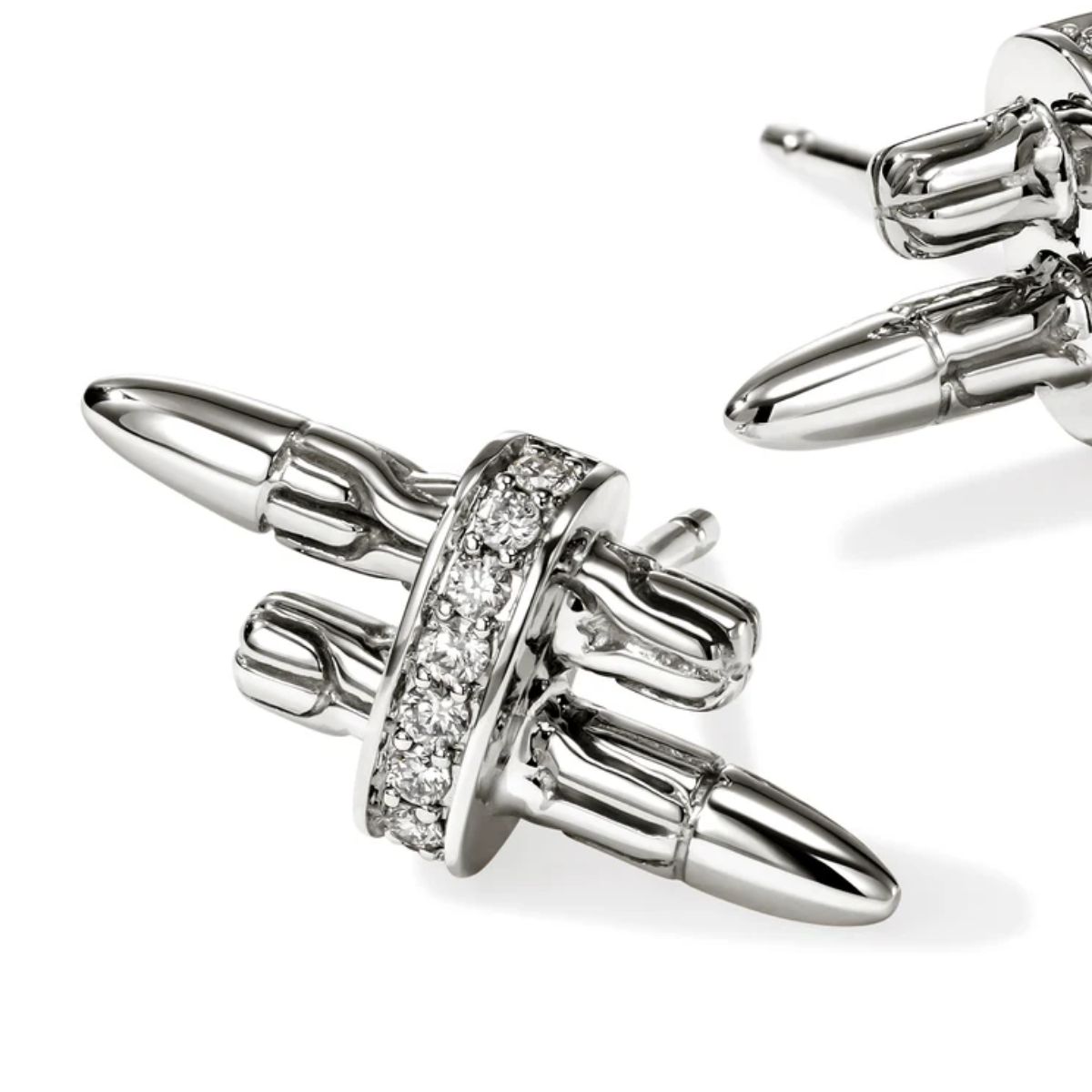 Sterling Silver Pav�&copy; Silver Earrings Harris Jeweler Troy, OH