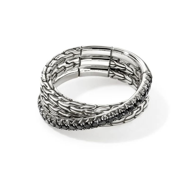 John Hardy Essentials Black Sapphire Crossover Ring Harris Jeweler Troy, OH