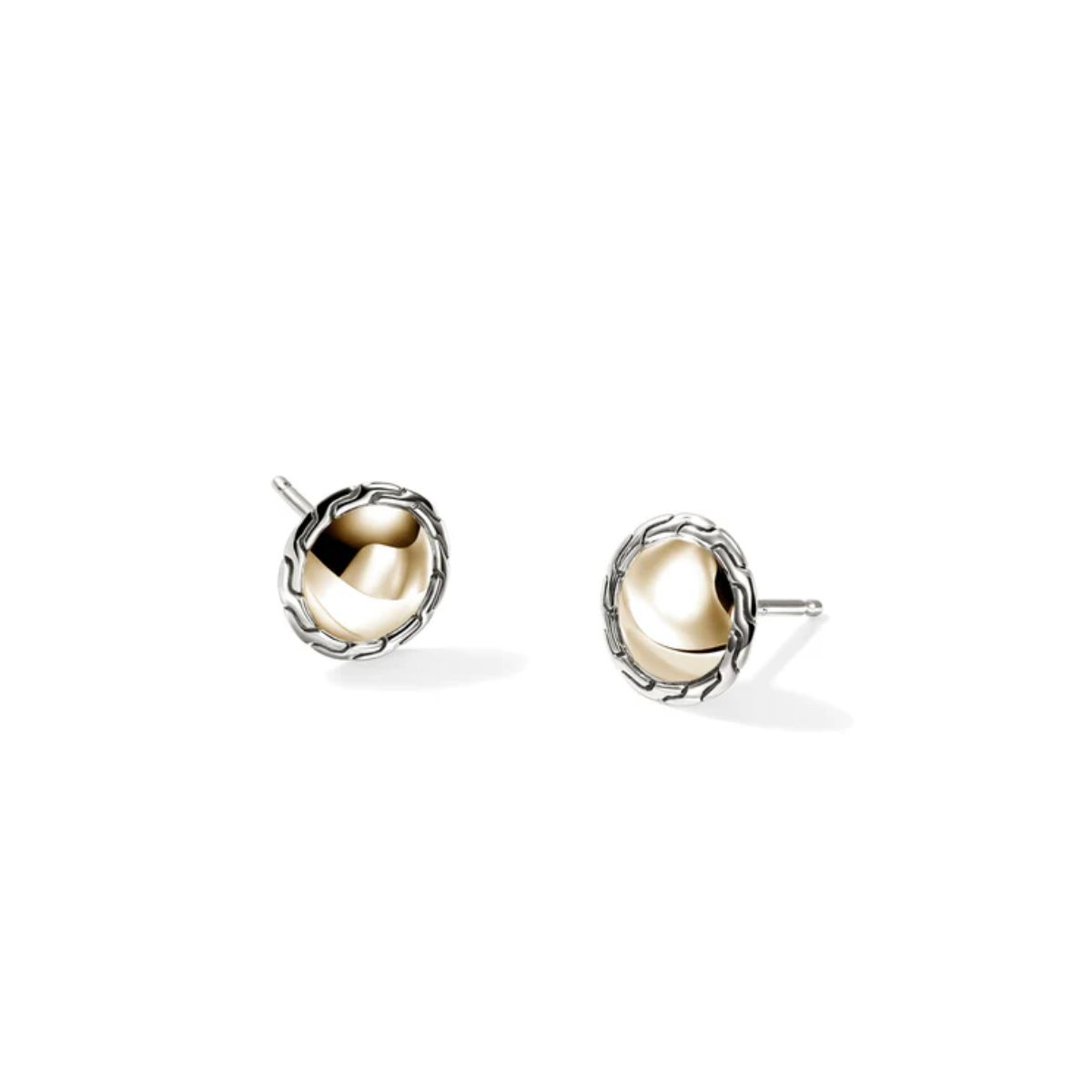 14K Yellow Gold Halo Silver Earrings Harris Jeweler Troy, OH