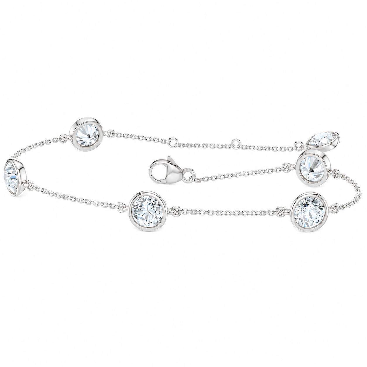14K White Gold Station Bracelet Harris Jeweler Troy, OH