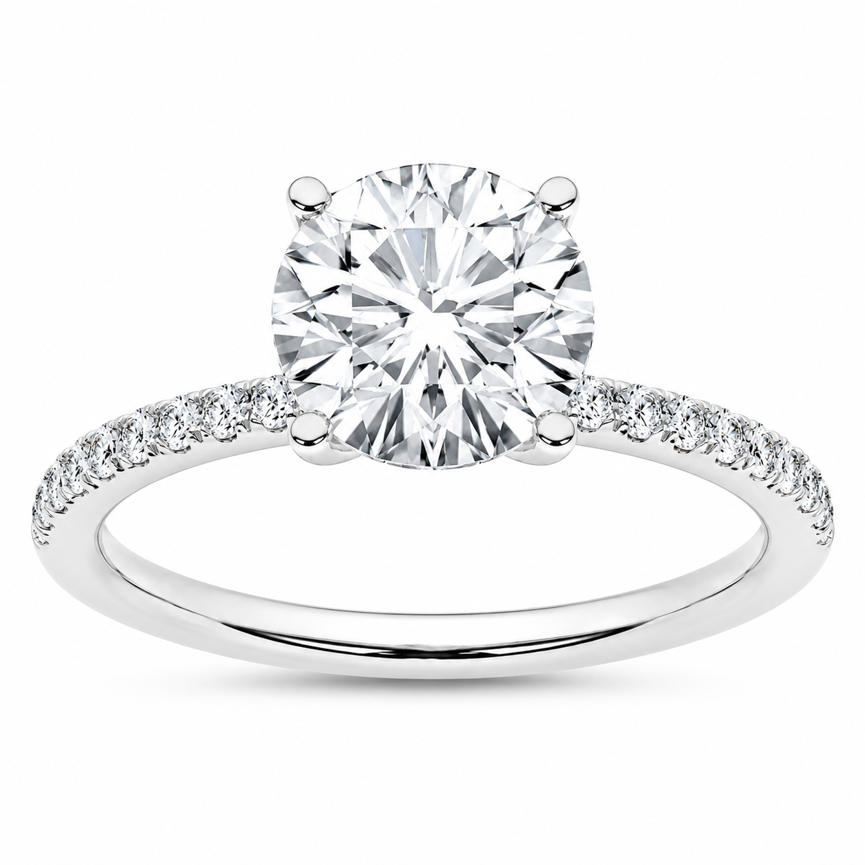 14K White Gold Halo Ring Harris Jeweler Troy, OH