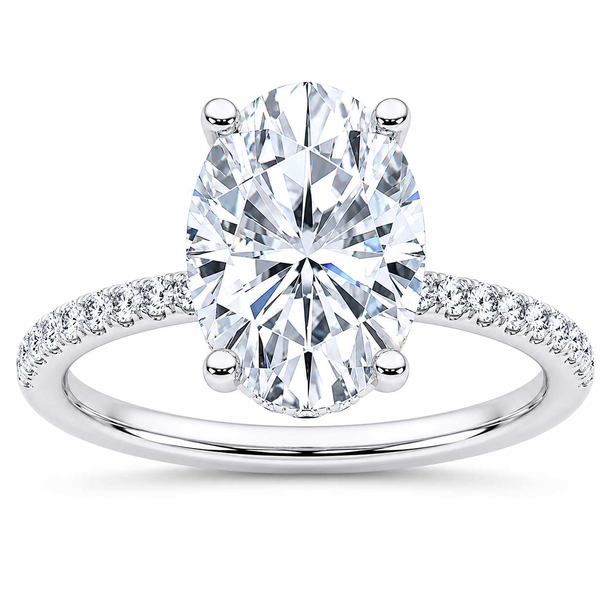14K White Gold Halo Ring Harris Jeweler Troy, OH