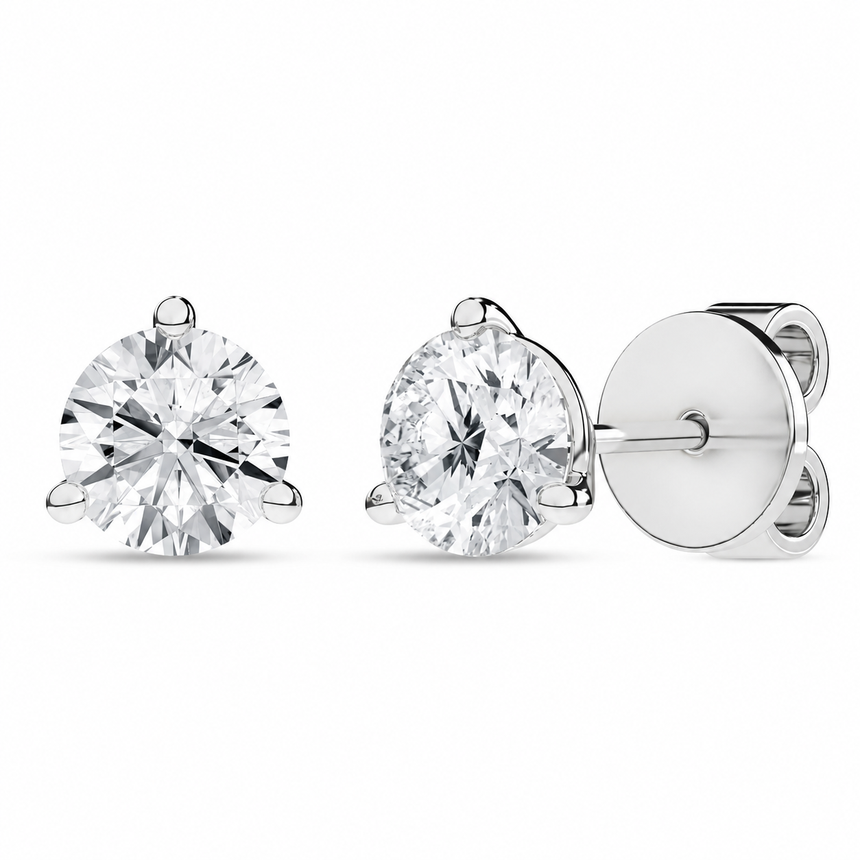 14K White Gold Stud Earrings Harris Jeweler Troy, OH