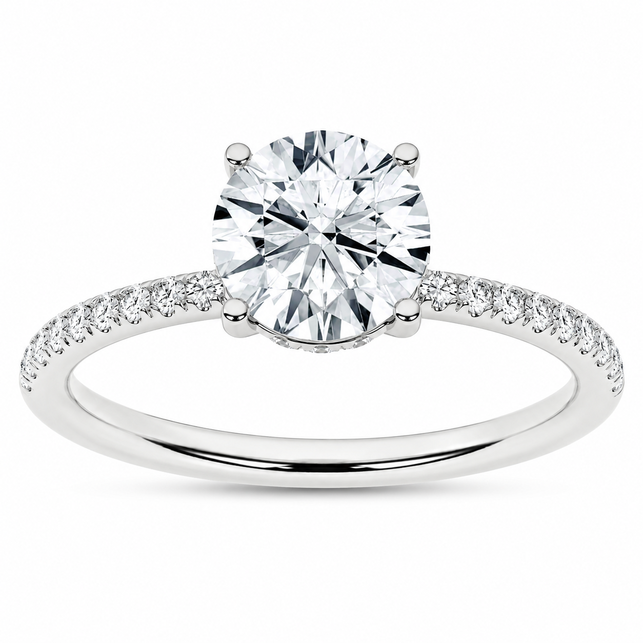 14K White Gold Halo Ring Harris Jeweler Troy, OH