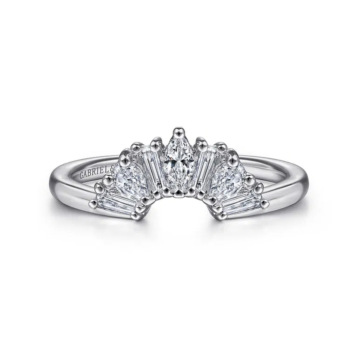 14K White Gold Contour Ring Harris Jeweler Troy, OH