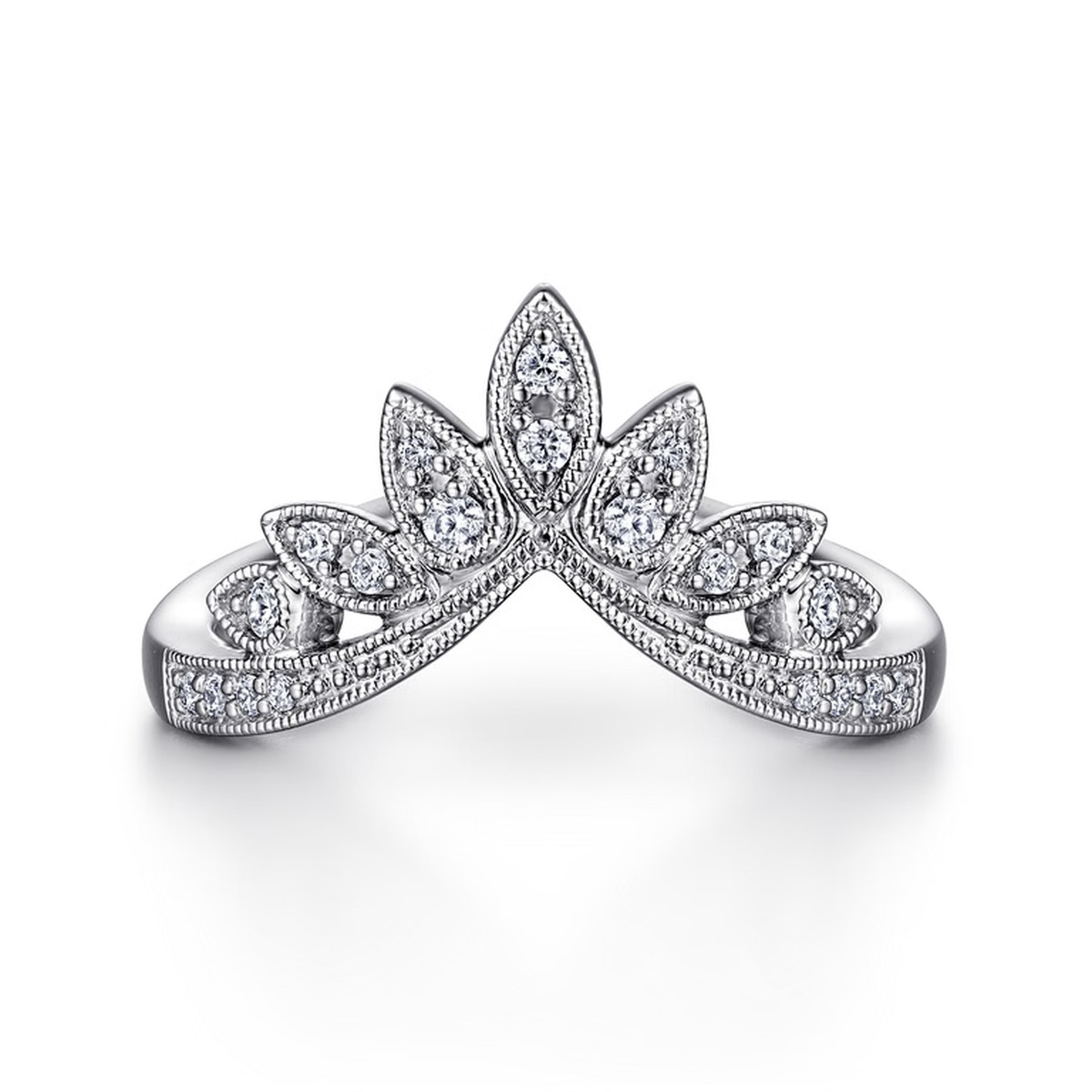 14K White Gold Contour Ring Harris Jeweler Troy, OH
