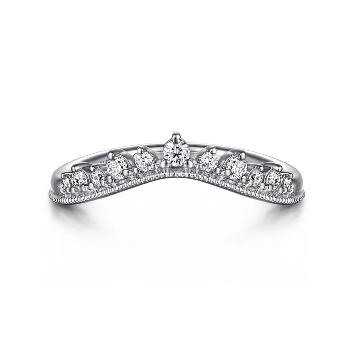 14K White Gold Contour Ring Harris Jeweler Troy, OH