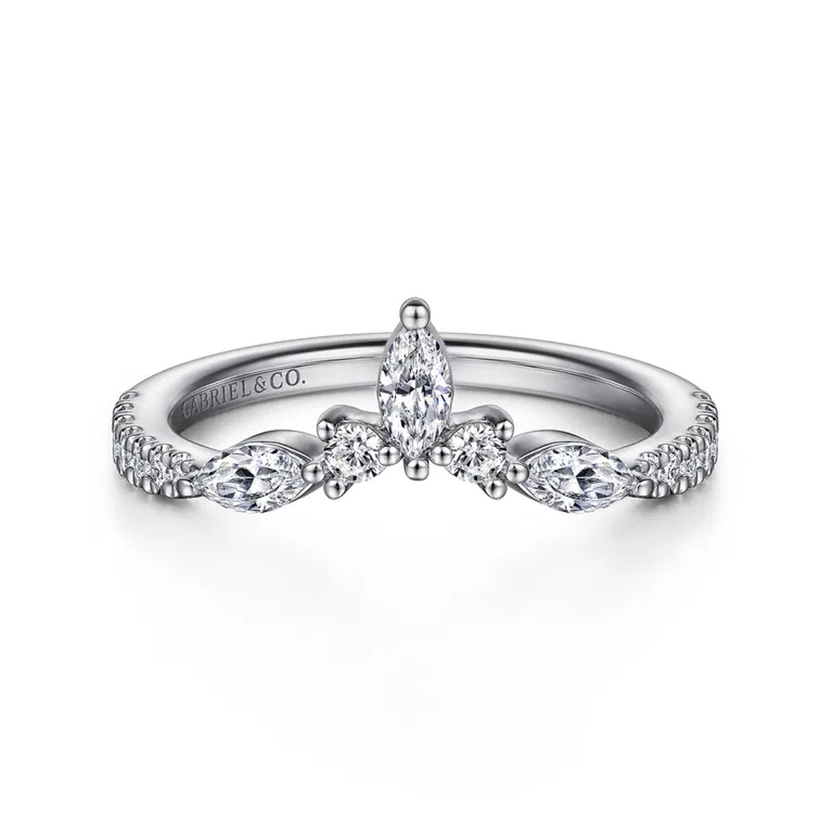 14K White Gold Contour Ring Harris Jeweler Troy, OH