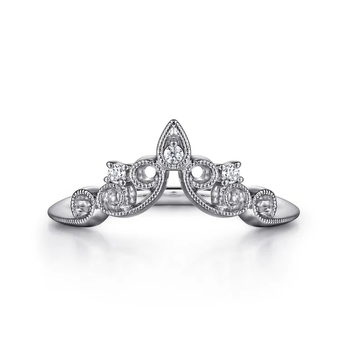 14K White Gold Contour Ring Harris Jeweler Troy, OH
